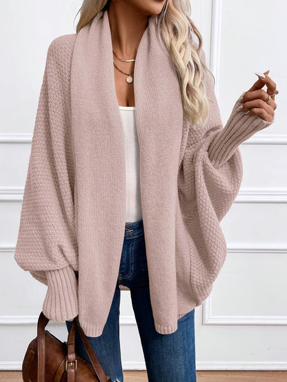 Zinnia - Cardigan Tricotat cu Mâneci Tip Pânză