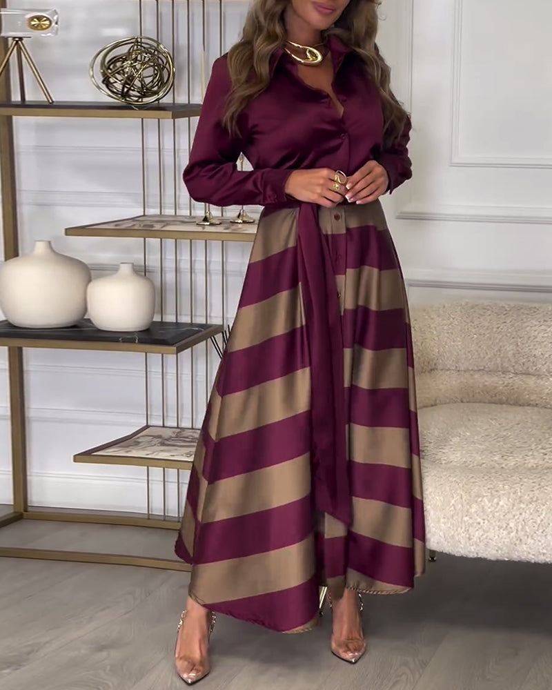 Ariana - Rochie Elegantă cu Dungi