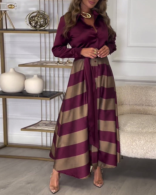 Ariana - Rochie Elegantă cu Dungi