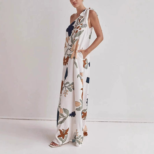 MILLIE – ROCHIE MAXI CU UN UMĂR PRINTATĂ