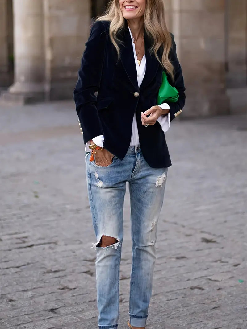 Savannah – Blazer Elegant din Catifea