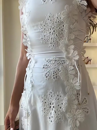 ELENA – ROCHIE MAXI BRODATĂ GARDEN WHISPER