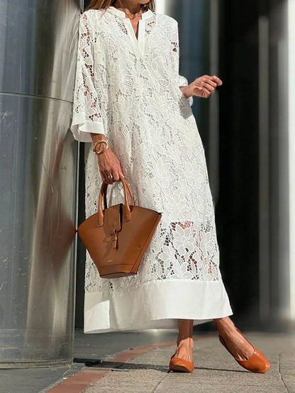 ALINA – ROCHIE ALBĂ DIN DANTELĂ ELEGANTĂ
