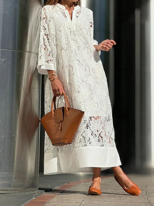 ALINA – ROCHIE ALBĂ DIN DANTELĂ ELEGANTĂ