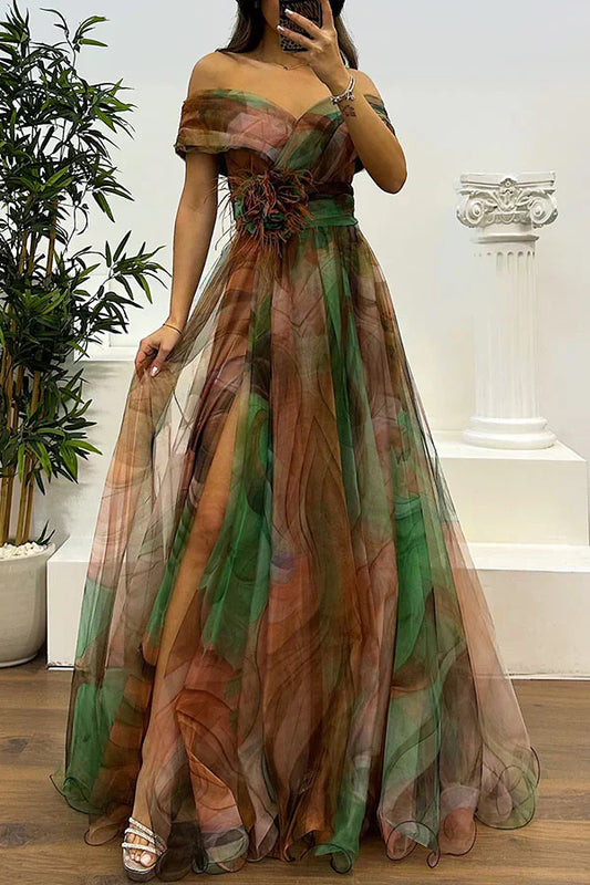 Aurora | Rochie Maxi Off-Shoulder Uimitoare