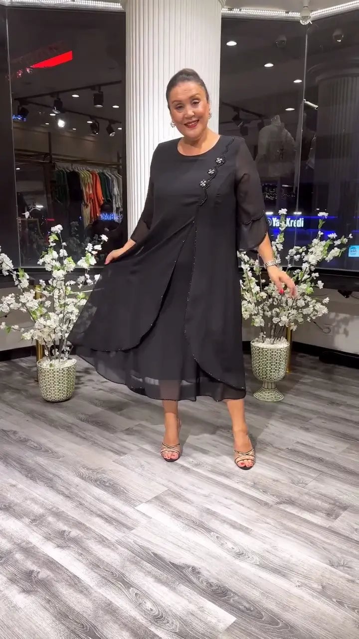 SAMARA – ROCHIE LARGĂ DIN CHIFFON DE CULOARE UNIFORMĂ PENTRU FEMEI