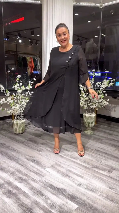 SAMARA – ROCHIE LARGĂ DIN CHIFFON DE CULOARE UNIFORMĂ PENTRU FEMEI