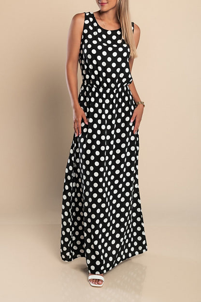 Amber | Rochie lungă cu buline