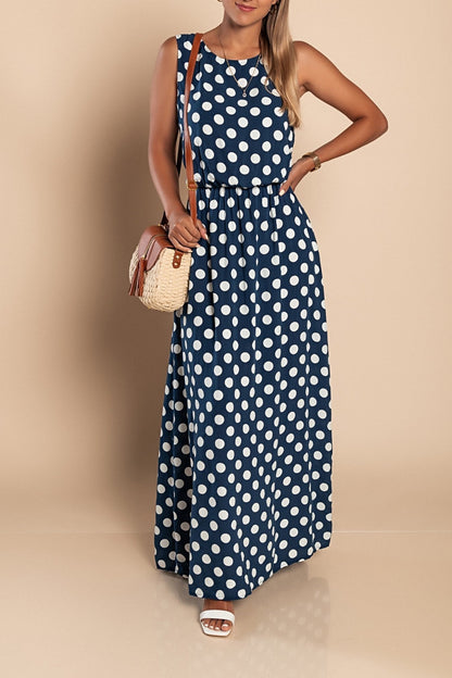 Amber | Rochie lungă cu buline