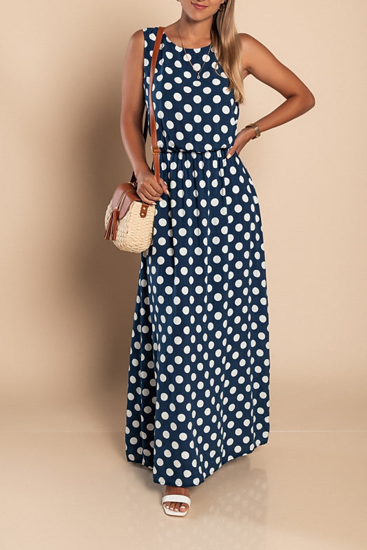 Amber | Rochie lungă cu buline