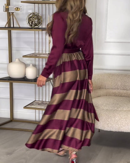 Ariana - Rochie Elegantă cu Dungi