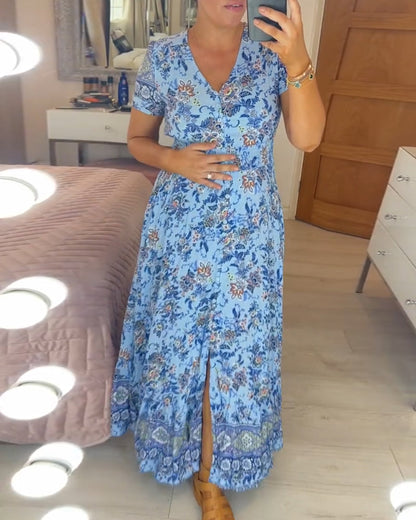 Ophelia | Rochie cu imprimeu floral și decolteu în V