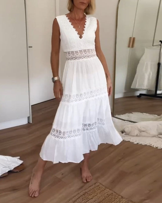 Taya – Rochie Albă din Dantelă