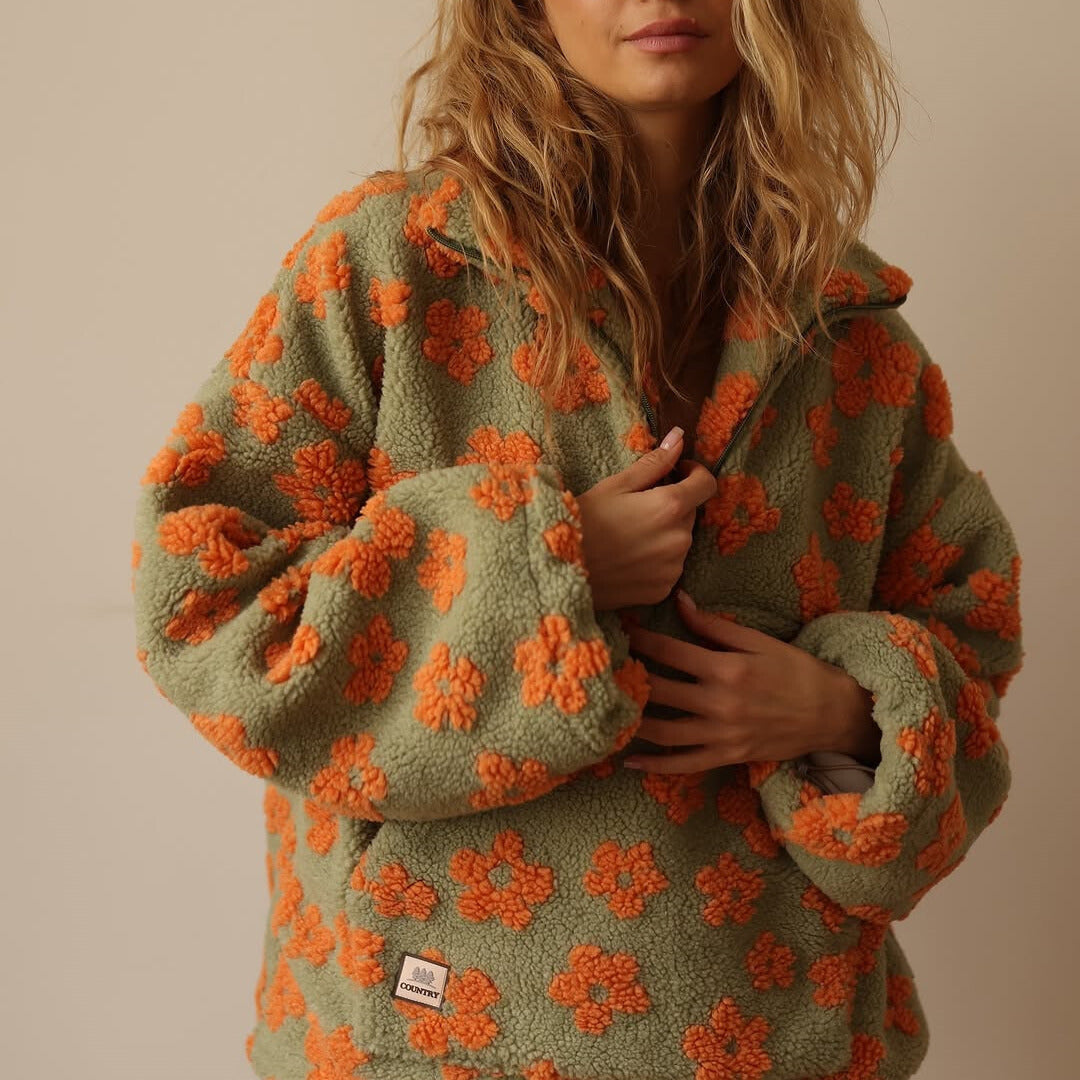 Marisella – Pulover Călduros Cu Model Floral Boho