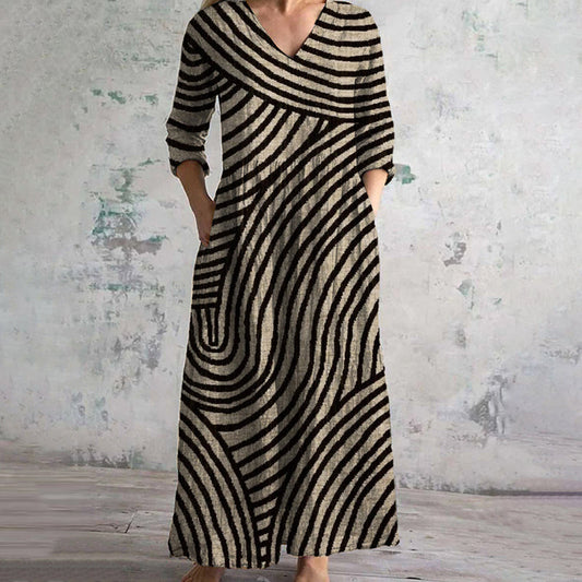 Kaida – Rochie Vintage cu Dungi