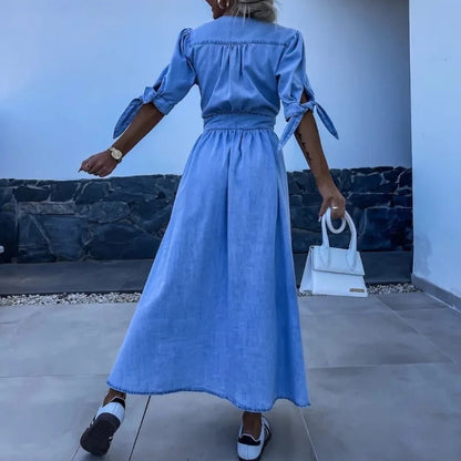 Marit | Rochie din Denim Radiant