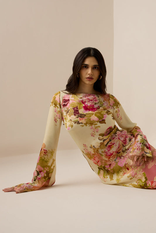 ALINA – ROCHIE ROMANTICĂ FLORALĂ GLISANTĂ