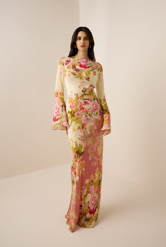 ALINA – ROCHIE ROMANTICĂ FLORALĂ GLISANTĂ