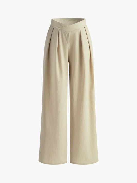 Pantaloni Largi Plisați Stil Old Money