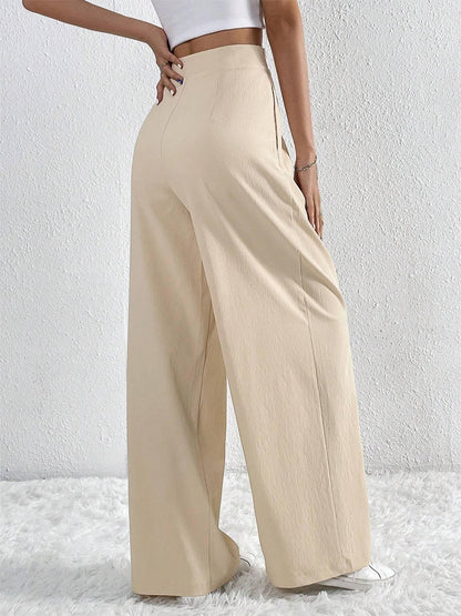 Pantaloni Largi Plisați Stil Old Money