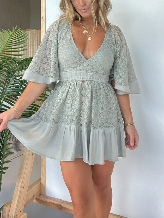 Lili - Rochie Salopetă din Dantelă Croșetată