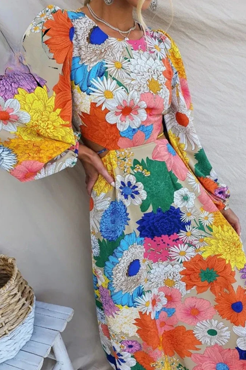 DAISY – ROCHIE MAXI CU FLOARE ÎN SOARE