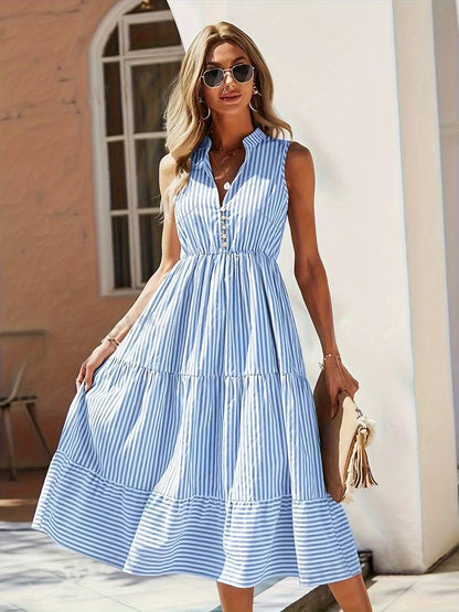 Daisy | Rochie fără mâneci cu dungi