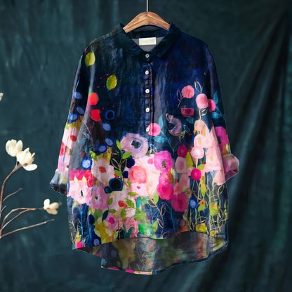 Fiona | Bluză cu Print Floral Romantic