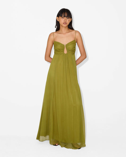 KORA – ROCHIE MAXI OLIVIE RĂSFRÂNTĂ DE SOARE