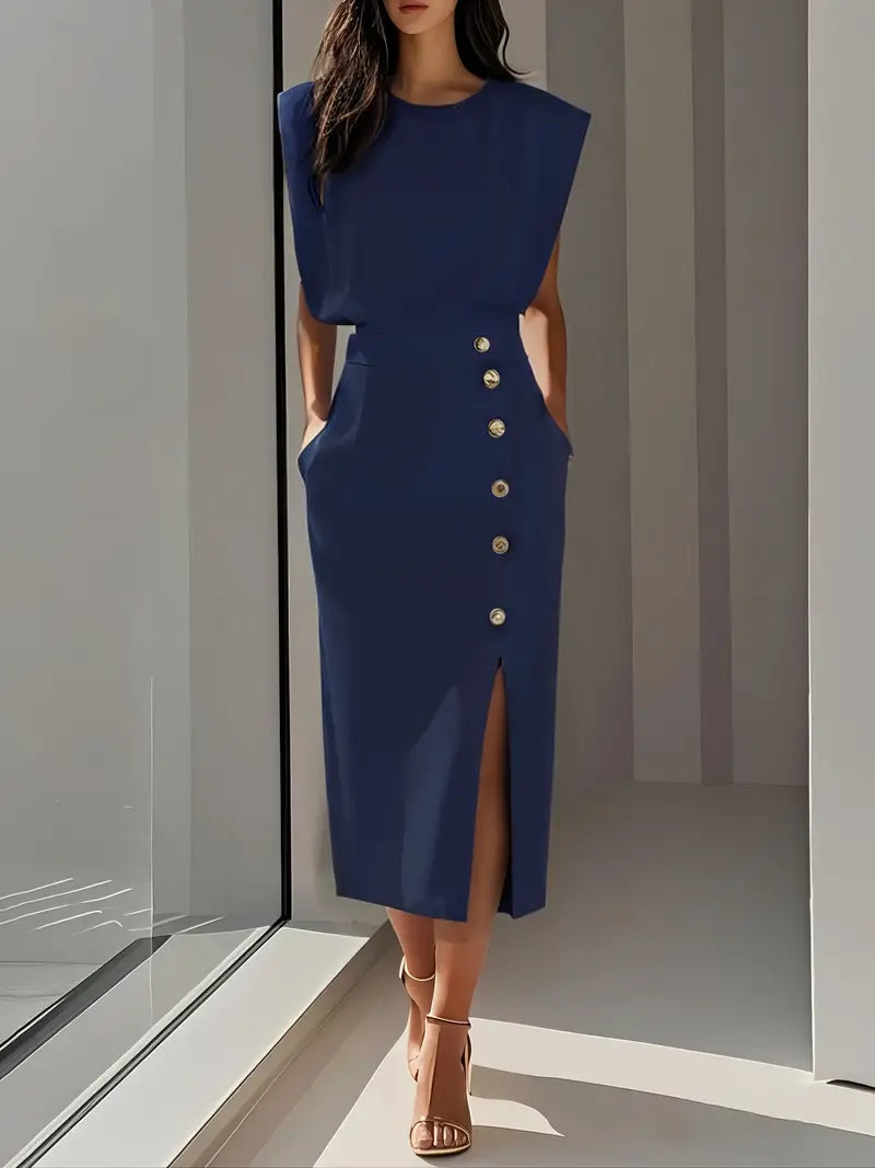 Louvenia | Rochie Midi Cu Fante Laterale