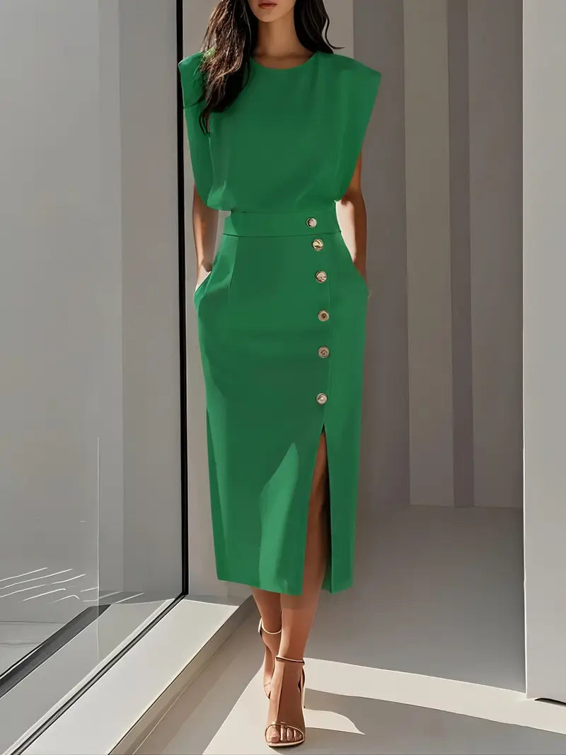 Louvenia | Rochie Midi Cu Fante Laterale