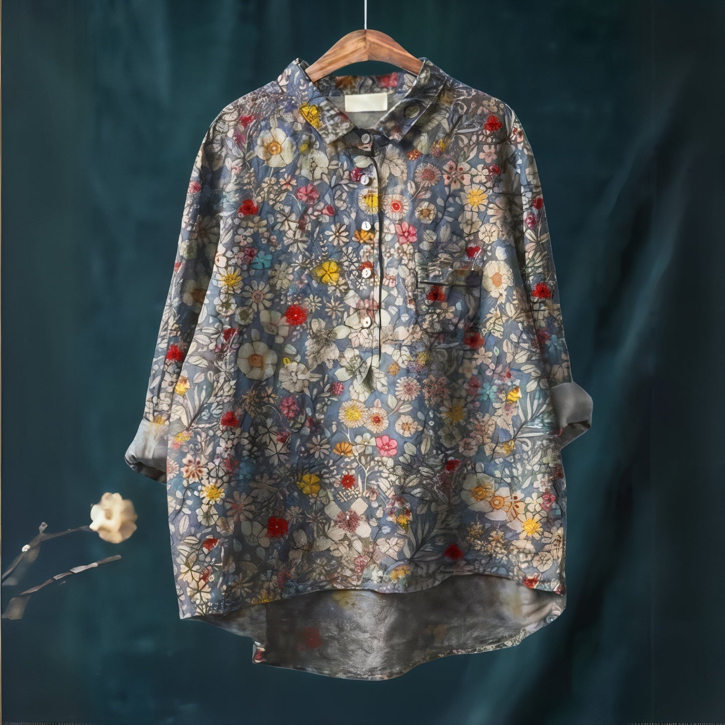 Fiona | Bluză cu Print Floral Romantic