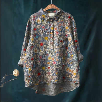Fiona | Bluză cu Print Floral Romantic