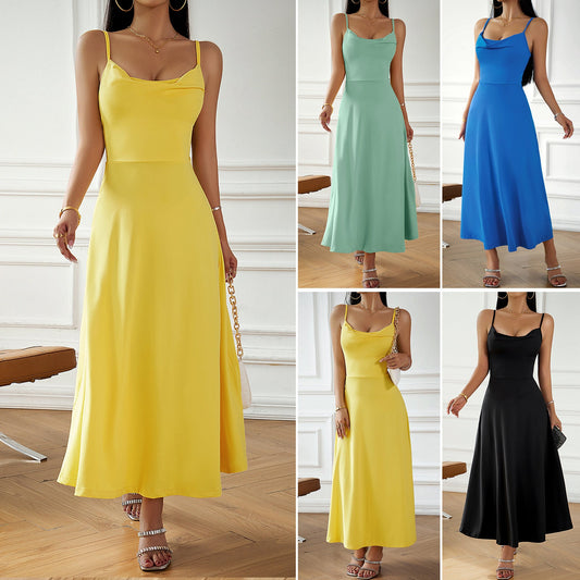 Adina – Rochie lungă tip slip dress din mătase răcoritoare