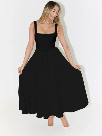 Rochie Midi Corset Fără Mâneci pentru Femei