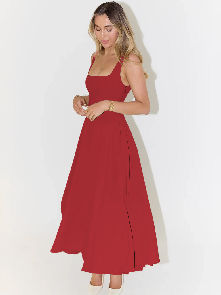 Rochie Midi Corset Fără Mâneci pentru Femei