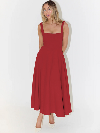 Rochie Midi Corset Fără Mâneci pentru Femei
