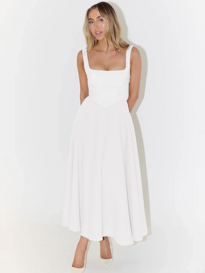 Rochie Midi Corset Fără Mâneci pentru Femei