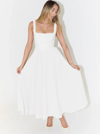 Rochie Midi Corset Fără Mâneci pentru Femei