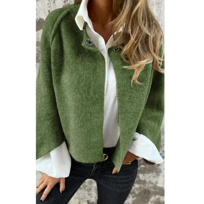 Layla - Cardigan din lână cu guler rotund