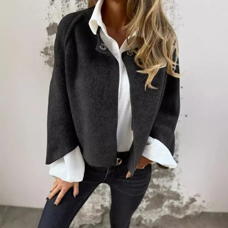 Layla - Cardigan din lână cu guler rotund