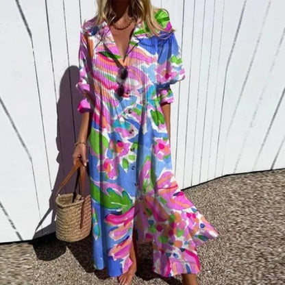 ISLA – ROCHIE MAXI CU BUTON ÎN VÂNTUL DE PE COASTĂ