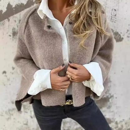 Layla - Cardigan din lână cu guler rotund
