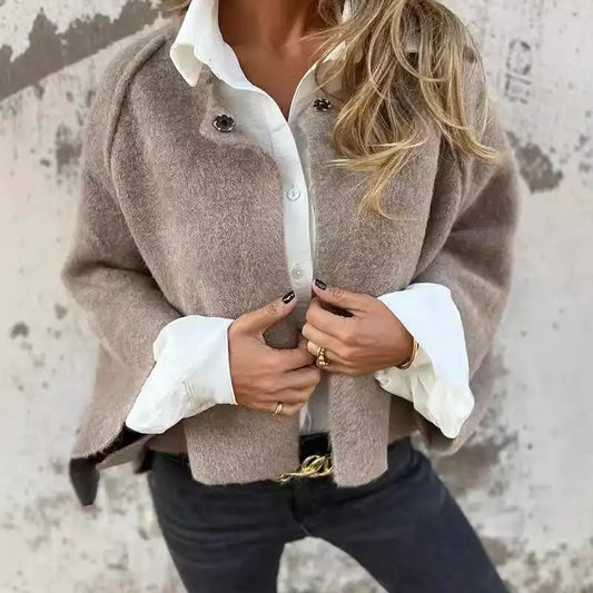 Layla - Cardigan din lână cu guler rotund