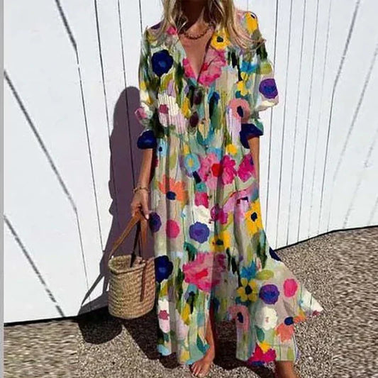 Orielle – Rochie cu Flori Vibrante