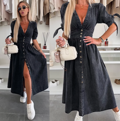 Marit | Rochie din Denim Radiant