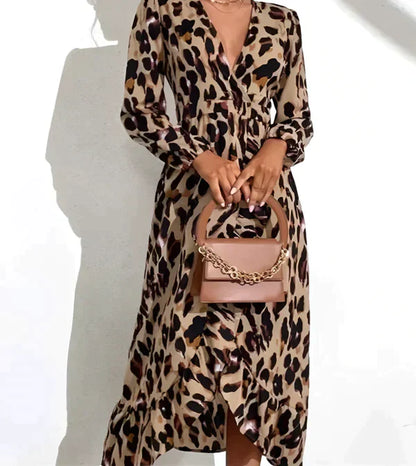 SELAH – ROCHIE MAXI CU PATRON LEOPARD PENTRU TOAMNĂ