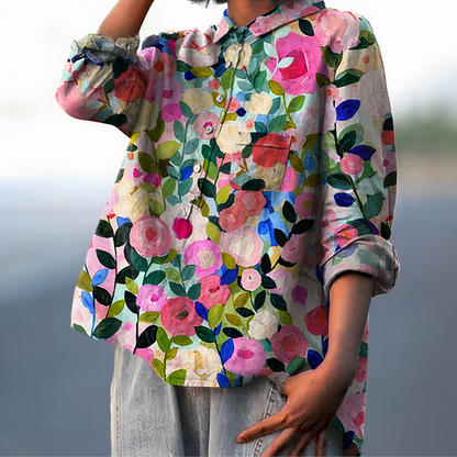 Fiona | Bluză cu Print Floral Romantic
