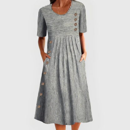 CIELO – ROCHIE MIDI CU DUNGĂ ȘI BUTOANE DE ȚINUTĂ