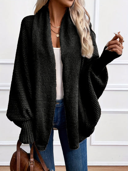 Zinnia - Cardigan Tricotat cu Mâneci Tip Pânză